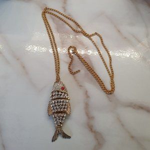 Vintage Chunky Necklace  pink gold jewellery Statement neckpiece layered